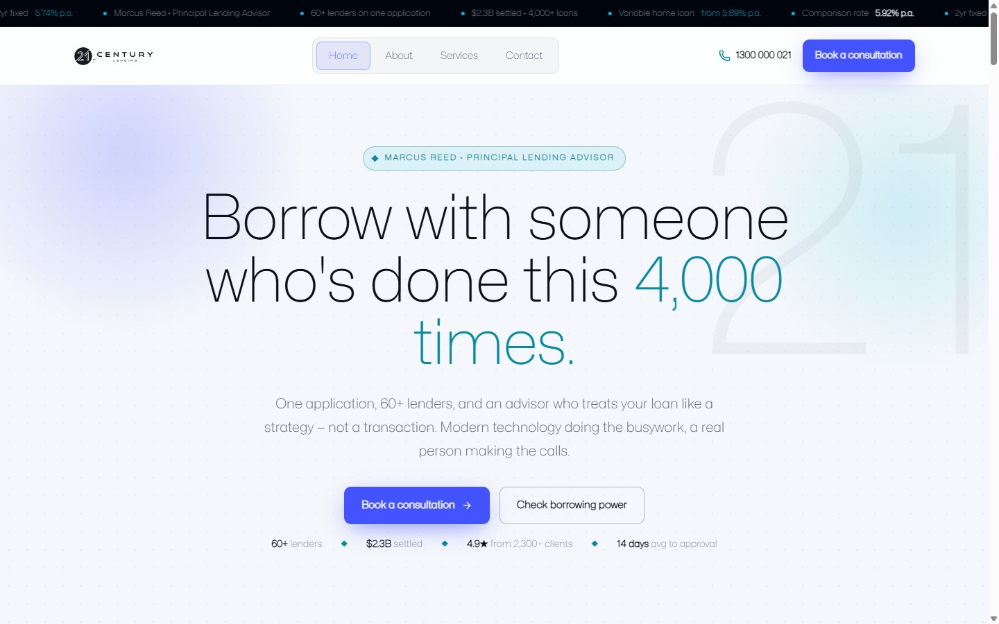 Loan Officer light template preview